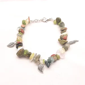 Natuursteen armband met bedels in bohemian stijl